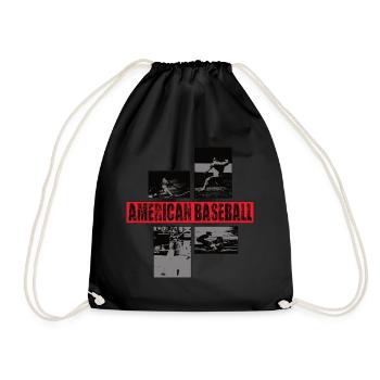 Cadeau de l’équipe américaine de baseball pour hommes garçons filles - Sac de sport léger - noir - Devant