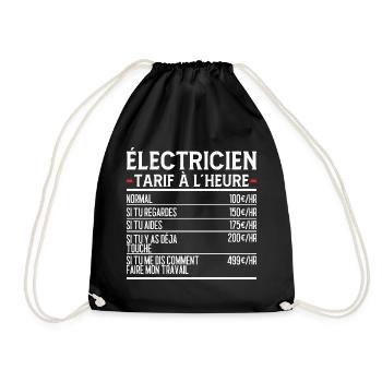 Électricien Idée Cadeau Humour - Sac de sport léger - noir - Devant