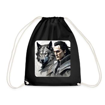 Loki avec le loup de Fenri Asgard Ragnarok - Sac de sport léger - noir - Devant