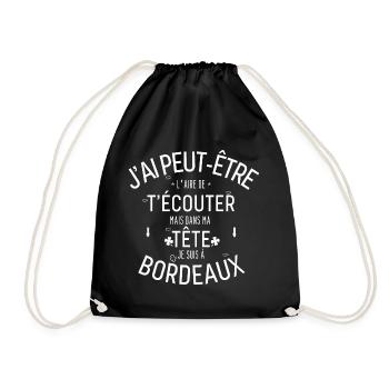 Dans ma Tête je suis à Bordeaux - Sac de sport léger - noir - Devant
