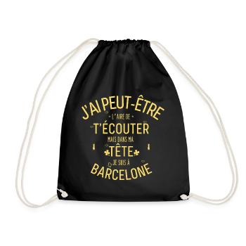Dans ma Tête je suis à Barcelone - Sac de sport léger - noir - Devant