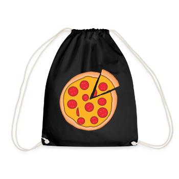 Pizza - Turnbeutel - Schwarz - Vorne