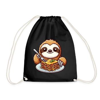 Le paresseux aime les pâtes Lasagne italienne - Sac de sport léger - noir - Devant