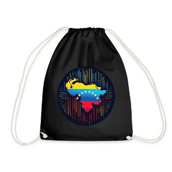 Neon Venezuela Map - Drawstring Bag - black - Front