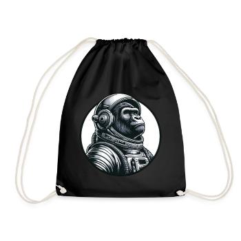 Schimpanse Astronaut im Weltraum - Turnbeutel - Schwarz - Vorne