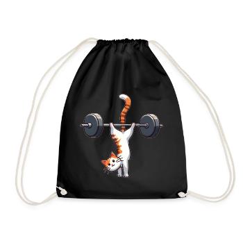 Cat Handstand Workout Training Fitness Salto - Drawstring Bag - black - Front