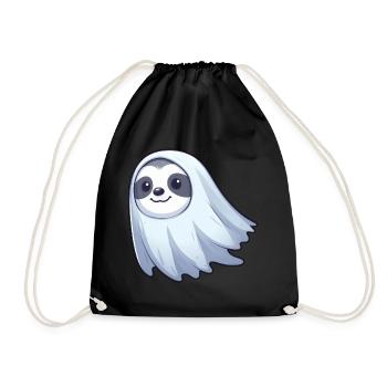 Cute Halloween Sloth Ghosts Ghost Haunted Car - Drawstring Bag - black - Front