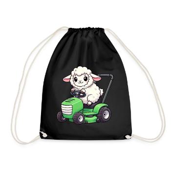 Drôle de mouton tondeuse à gazon agriculteur herbe d’agneau - Sac de sport léger - noir - Devant