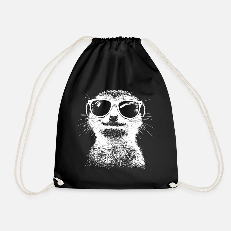 Cool Erdmännchen Sonnenbrille Sommer - Turnbeutel - Schwarz