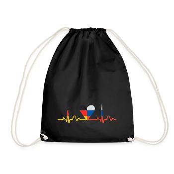 Herzschlag Deutsch Russe Herz Russisch Outfit für - Turnbeutel - Schwarz - Vorne