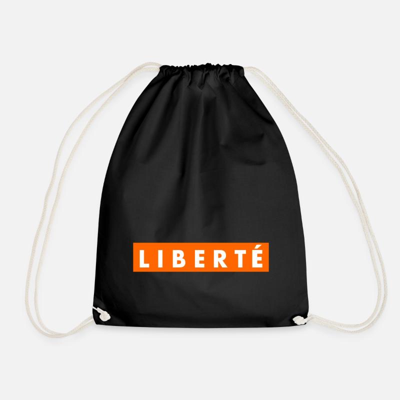 Liberté - Drawstring Bag - black