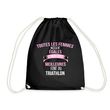 Triathlon cadeau humour - Sac de sport léger - noir - Devant