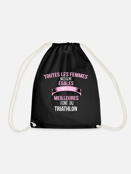 Triathlon cadeau humour - Sac de sport léger - noir