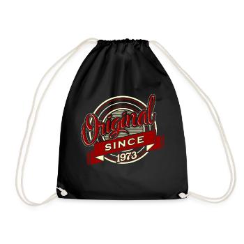 Birthday Shirt · Birthday · Original 1973 - Drawstring Bag - black - Front