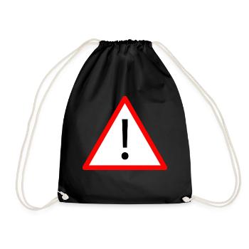 Attention! - Drawstring Bag - black - Front