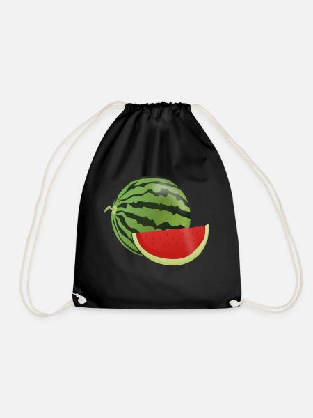 water melon wassermelone veggie fruits1112 - Turnbeutel - Schwarz