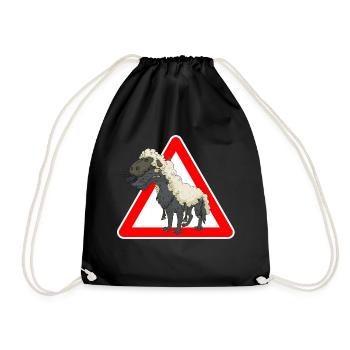 Wolf - Turnbeutel - Schwarz - Vorne