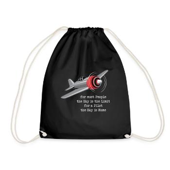 Pilot Luftfahrt Flugzeug Fliegen Geschenk - Turnbeutel - Schwarz - Vorne