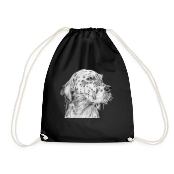 English English setter - Drawstring Bag - black - Front