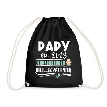 Papy 2023 Grand-Père Retraité Retraite - Sac de sport léger - noir - Devant
