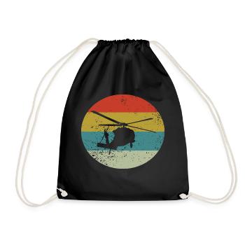 Helicopter Helicopter Retro - Drawstring Bag - black - Front