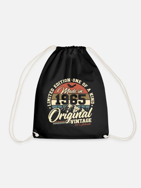 Original 1965 Vintage Jahrgang Geburtstag Retro - Turnbeutel - Schwarz