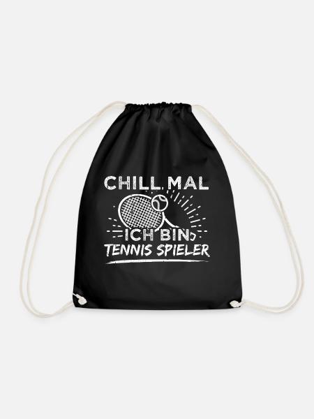 Lustiges Tennis Shirt Chill Mal - Turnbeutel - Schwarz