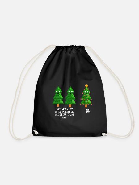 Christmas Gift Gift Idea Funny humor - Drawstring Bag - black