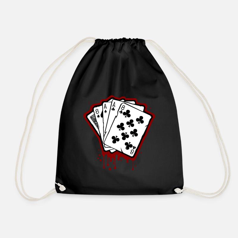 dead man's hand - Drawstring Bag - black