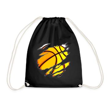 Basketball Basketballer Geschenk Geschenkidee - Turnbeutel - Schwarz - Vorne