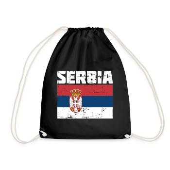 Serbie cadeau drapeau tshirt drapeau Serbie - Sac de sport léger - noir - Devant