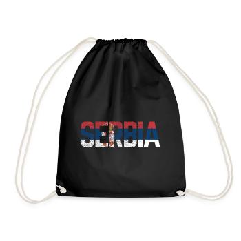 Serbia Srbija gift - Drawstring Bag - black - Front