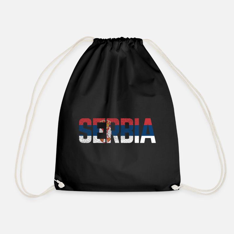 Serbien Srbija Geschenk - Turnbeutel - Schwarz