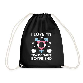 J'aime mon cadeau copain transgenre - Sac de sport léger - noir - Devant