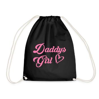 Daddy's Girl Daughter Gift - Drawstring Bag - black - Front