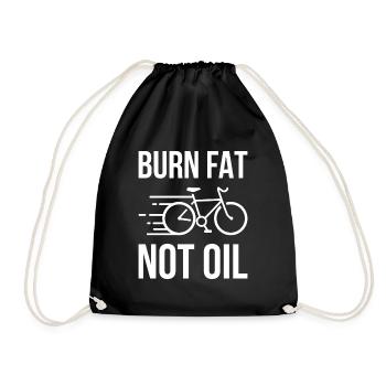 Cadeau de protection de l'environnement de bicyclette Burn Fat Not Oil - Sac de sport léger - noir - Devant