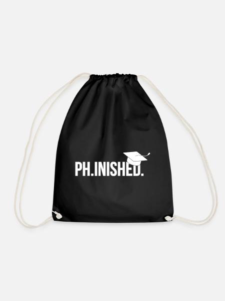 Phinished Finished Phd Abschluss Geschenk - Turnbeutel - Schwarz