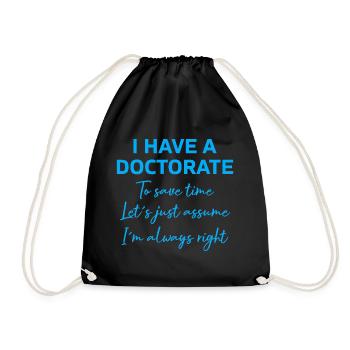 J’ai reçu un doctorat de diplôme cadeau - Sac de sport léger - noir - Devant