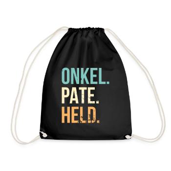 Onkel Pate Held Geschenk - Turnbeutel - Schwarz - Vorne