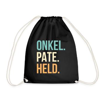Onkel Pate Held Geschenk - Turnbeutel - Schwarz - Vorne