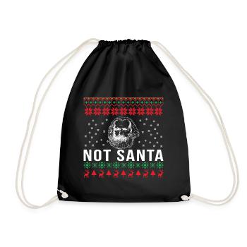 Not Santa Karl Marx Weihnachten Christmas Geschenk - Turnbeutel - Schwarz - Vorne