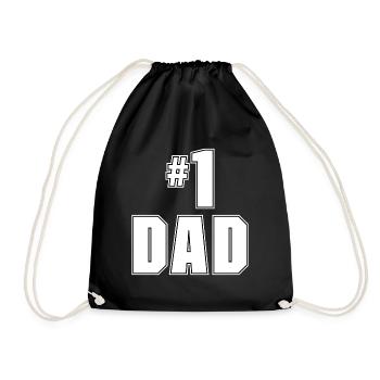 Number 1 Dad Vatertag Geschenk - Turnbeutel - Schwarz - Vorne