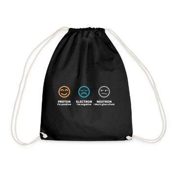 Proton Electron Neutron Science Gift - Drawstring Bag - black - Front