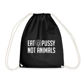 Mange une chatte, cadeau animalier végétalien pour le bien-être des animaux - Sac de sport léger - noir - Devant