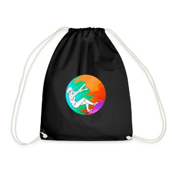 rock climber climbing boulders - Drawstring Bag - black - Front