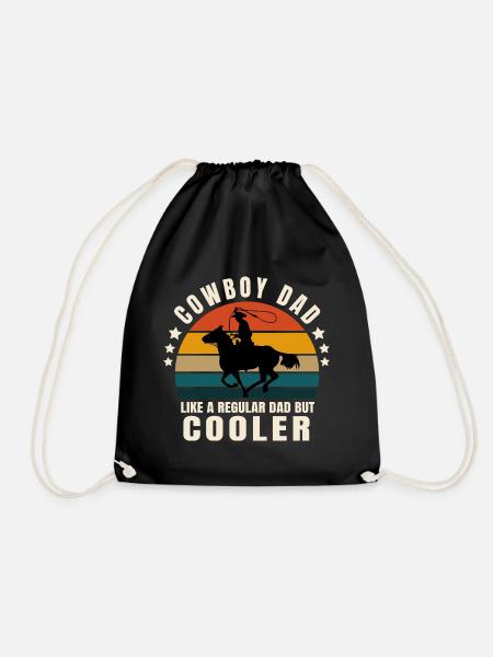 cowboy dad. cowboy - Drawstring Bag - black