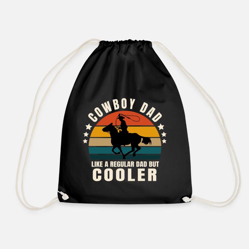 cowboy dad. cowboy - Drawstring Bag - black