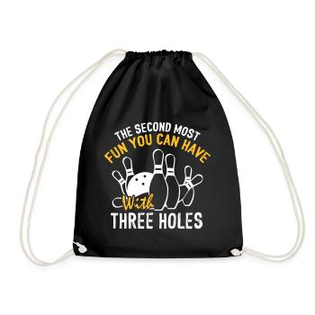 Fun With Three Holes Funny Bowling - Turnbeutel - Schwarz - Vorne