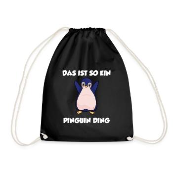Pinguin - Turnbeutel - Schwarz - Vorne
