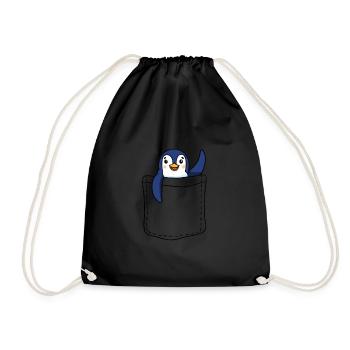 Penguin - Drawstring Bag - black - Front